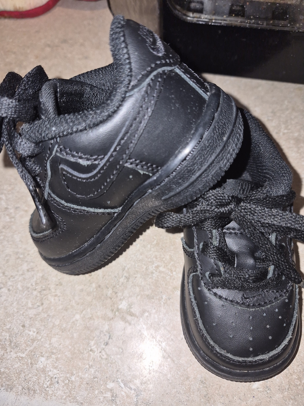 Nike Air force 1's toddlers All-Black Low Top Sneakers